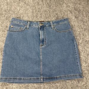 Lee Denim Skirt WMNS M Medium Wash Mid-Rise Stretch Casual Classic Everyday